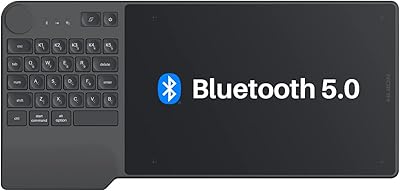 HUION Tavoletta Grafica Inspiroy Keydial KD200 Bluetooth 5.0, Tavolette Grafiche 8,9 x 5,6 pollici con Tastiera, Controller Quadrante e 23+5 Tasti, Tavola Grafica a Ricarica Rapida