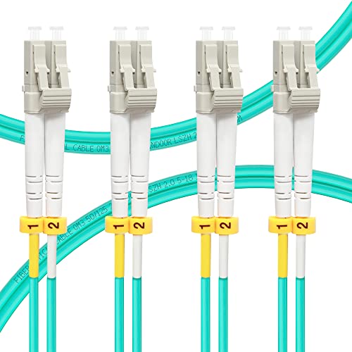 Image of FLYPROFiber- LC to LC Fiber Patch Cable OM3 0.2M, Length Options: 0.2m-200m, 10GB /40GB Multimode Duplex 50 /125um Fiber Optic Cable Cord LSZH-0.2Meter(7inch), 4pack