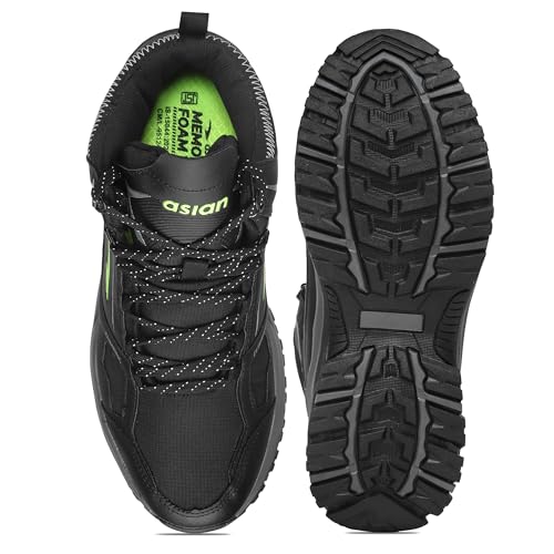 Image of ASIAN Men's Everest-23 Sports Trekking & Hiking,Walking Hi-Neck Shoes with Rubber Outsole & Memory Foam Insole Lace-Up Shoes for Men's & Boy's