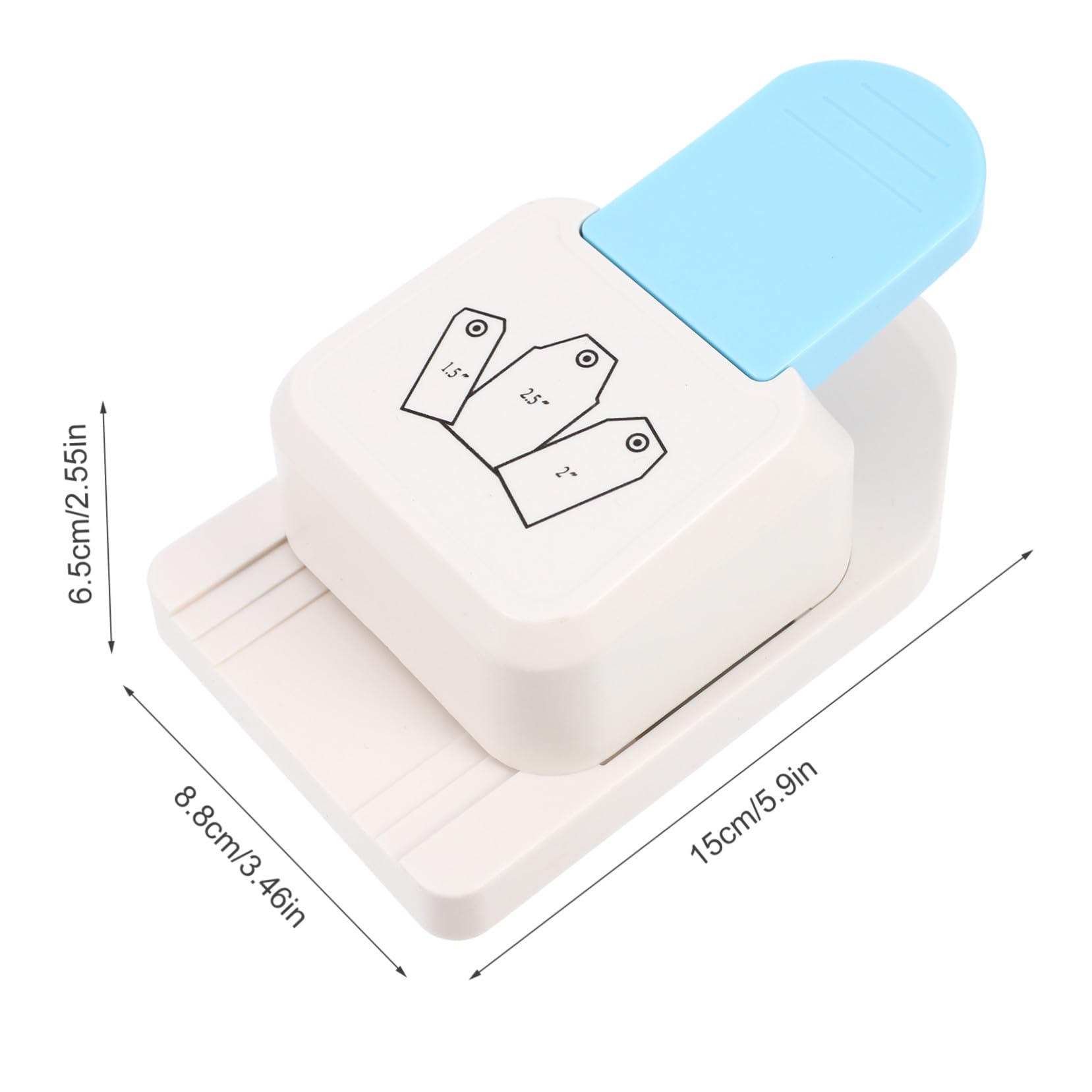 Punzone Artigianale per Carta a Forma di Etichetta 3 in 1 | Tre Larghezze 3, 8cm 5, 0cm 6, 4cm, Impugnatura Ergonomica, Abs e Lega di Zinco