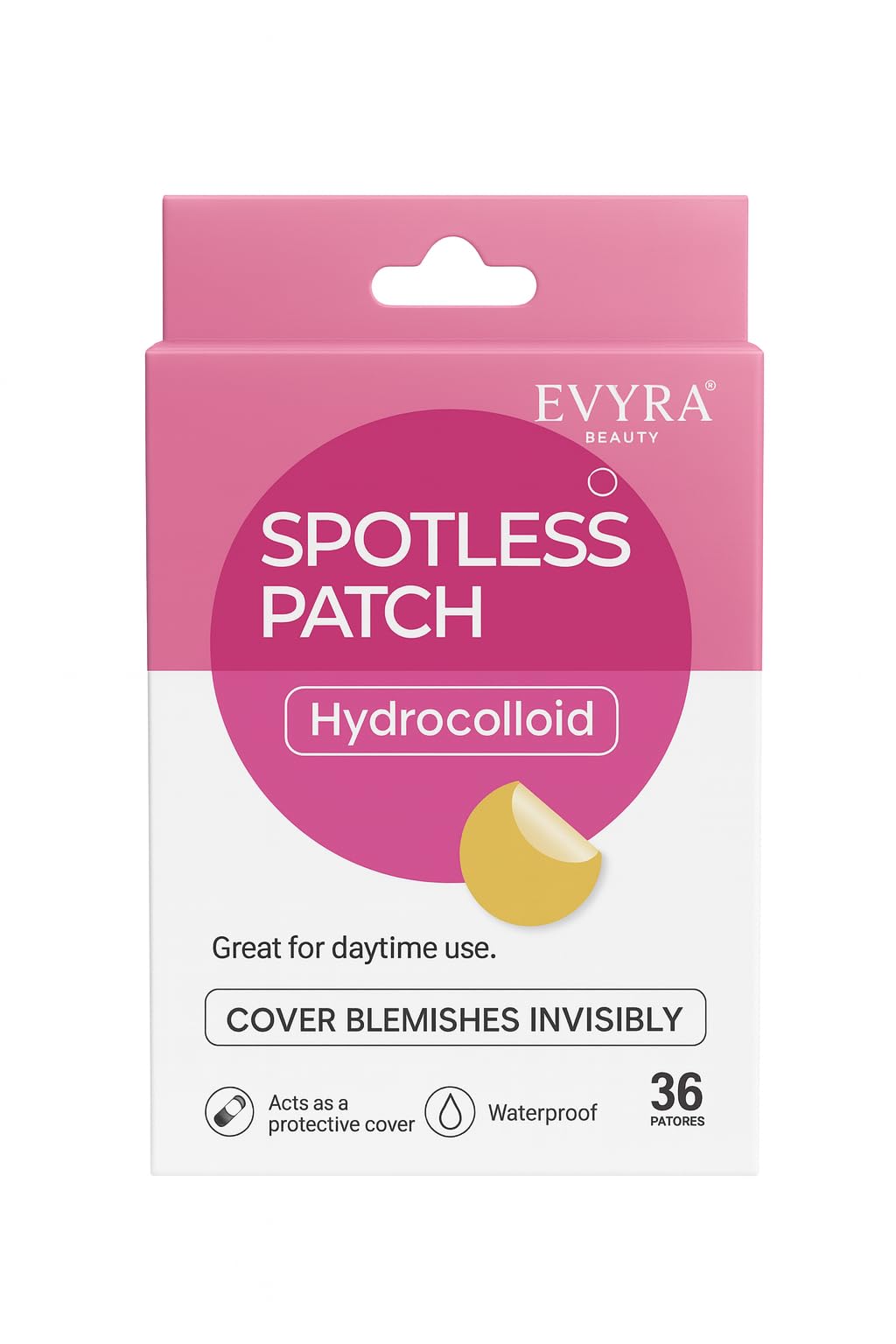 Evyra Spotless Patch Invisible Pure Hydrocolloid Acne Pimple Patches for Face Ultra-Thin Clear Blemish Cover Dots Discreet Spot