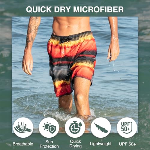 Image of Kanu Surf Men's Big Viper Extended Size Stripe Swim Trunk