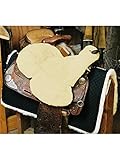 Engel Reitsport | Lammfell Sattelsitzbezug Sattelauflage SABEZ3-SCH für Western Reitsattel mit Hornausschnitt Horndurchlass schwarz