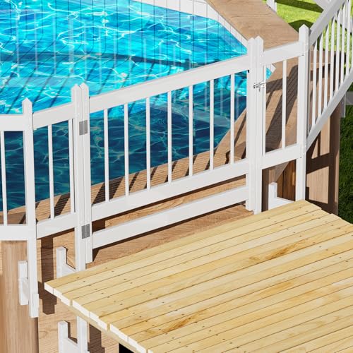 VINGLI Above Ground Pool Safety Fence,Swimming Pool Fences, Pool Fencing,White (Gate)