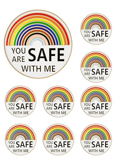 You Are Safe With Me Enamel Lapel Pin Rainbow Pride Pin Nurse Doctor Student Brooch Badge for Shirt Backpack Decorative Accessories Gift Bulk