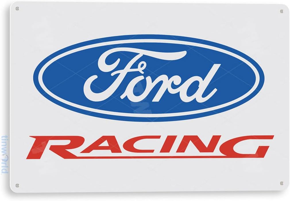 Tinworld Letrero de estaño Ford Racing Retro Garage Sign Auto Shop Ford Sign C686