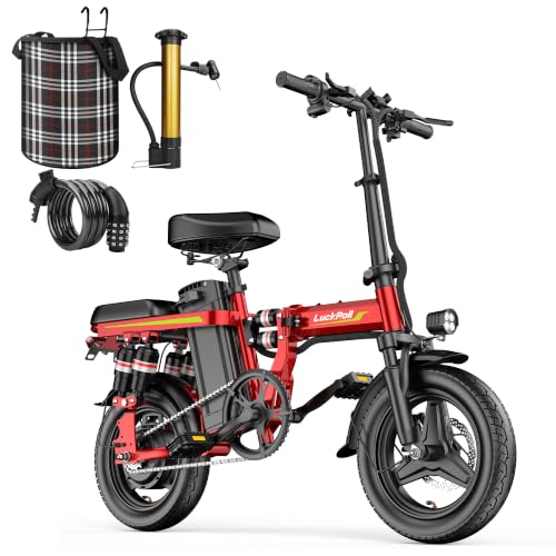 Image of Lightweight Folding Mini Electric Bike for Adults-14 Inch Electric Bicycles Ebike,2000W /1000W, 40 /28MPH,52V 25Ah & 48V 13Ah,50-80 Mile Long-Range, Removable Battery