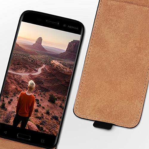 moex Flip Case met beschermfolie voor Nokia 6 - mobiele telefoonhoes inklapbaar, zwart - Afbeelding 3