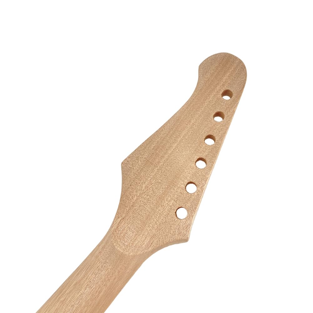 Gitara elektryczna gryf mahoń zamiennik 22 progi 65 cm palisander podstrunnica biała doniczka wkładka śruba na pięcie