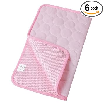 GIANTE Pet Dog Cooling Mat Breathable Ice Silk Pad Foldable Portable Pink_60x50cm