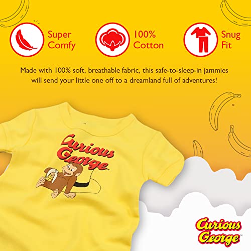 Curious George Girls' 2-Piece Snug-Fit Organic Cotton Pajamas Set3