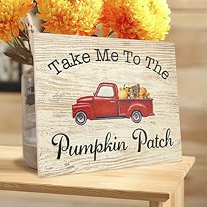 JennyGems Fall Decor, Take Me To the Pumpkin Patch Hanging Wooden Sign, Fall Decorations for Home, Autumn Harvest, Thanksgiving Decor, Red Truck Pumpkins, Made in USA JennyGems Fall Decor Take Me To the Pumpkin Patch Hanging Wooden Sign Fall Decorations for Home Autumn Harvest Thanksgiving Decor Red Truck Pumpkins Made in USA