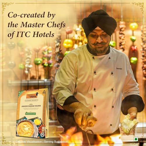 Image of Kitchens of India Awadhi Badam Halwa, ITC Ready to Eat Indian Food, Just Heat and Eat, Microwavable, 200g (Pack of 3)