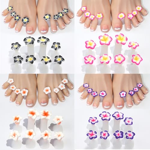 32Pcs 3D Flower Nail Polish Toe Separators, Silicone Nail Finger Spacers, Toe Separators for Pedicure and Nail Art, Relaxing Toe and Finger Separators, Foot Care and Nail Art Tools