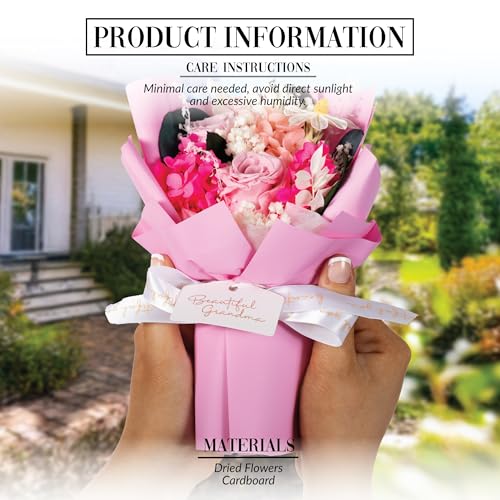 Ramo floral preservado para abuela en caja regalo miniatura 2
