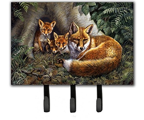 A Family of Foxes at Home Leash or Key Holder