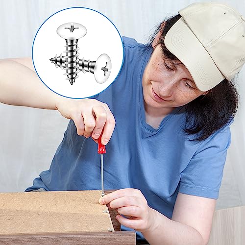 200 Pcs 8 White Pan Head Screw White Sheet Metal Screw