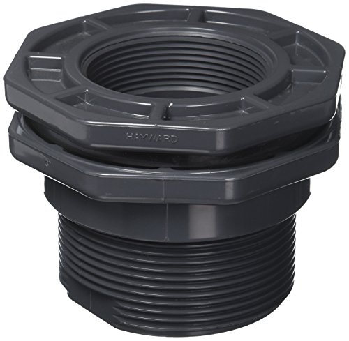 Hayward BFA1030TES 3-Inch Gray PVC Thread by Thread BFA Series Bulkhead Fitting with EPDM Standard Flange Gasket