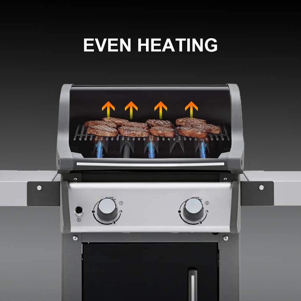 Denmay 7637 Grilles de Cuisson 44,5 x 26cm pour barbecues à gaz Weber Spirit E-210, E-220, S-210, S-220 Series（2013-2017, avec bouton de brûleur avant）