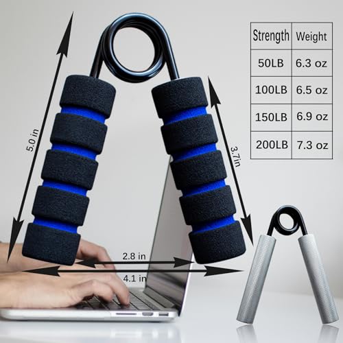 Grip-Strength-Trainer-4-Pack-50LB-200LB-Metal-Non-Slip-Grip-Heavy-Duty-Grip-Strengthener-Wrist-Forearm-and-Hand-Exerciser
