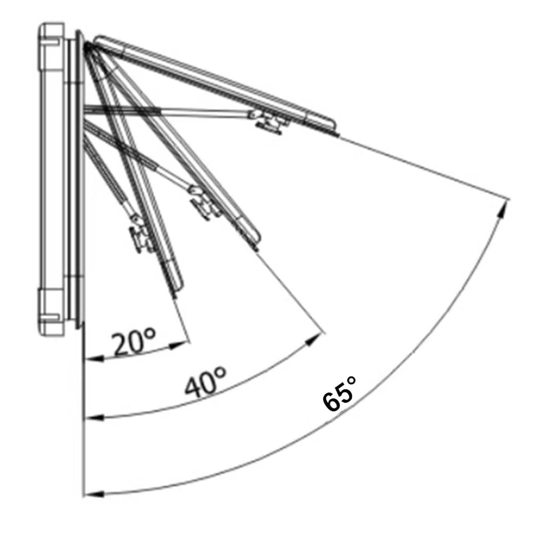 Fenêtre Universelle pour Camping-Car, Ouverture par Simple Pression, Store occultant et Protection Solaire, Angle réglable : 65°, épaisseur de paroi : 30-80 mm, pour Camping-c,700×450mm