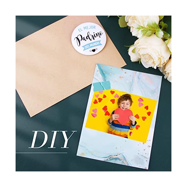 Quieres Ser Mi Padrino Tarjeta Rasca + Insignia El Mejor Padrino con Sobre Tarjeta Anuncio Embarazo Regalo Sorpresa - Imagen 4