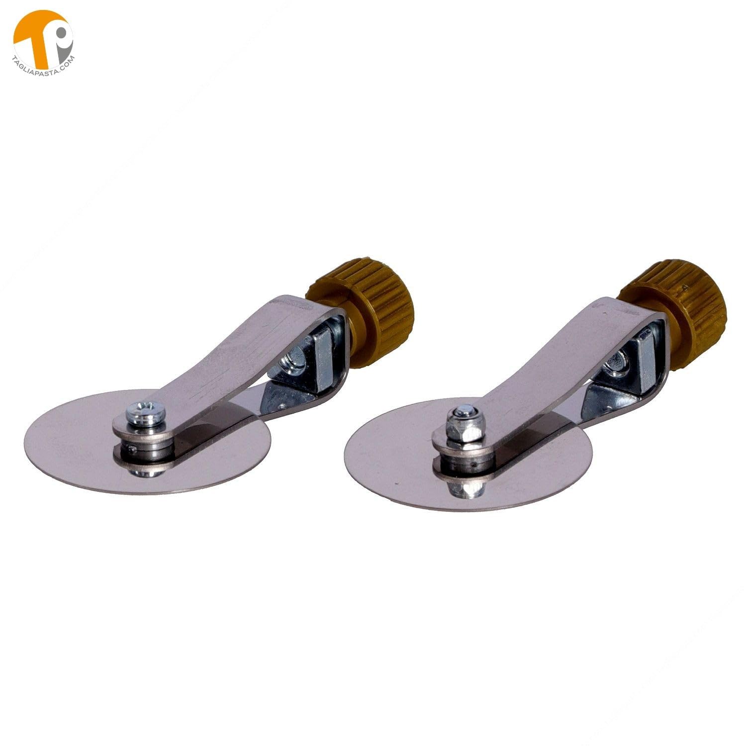 Tagliapasta Rotella Taglia Pasta Sfoglia Fresca | 2 Lame Lisce Regolabili + KIT Risparmio 2 Lame Dentate | Diametro 36mm in acciaio INOX e Impugnatura in Legno