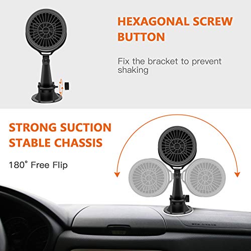 Portable Windshield Car Heater, NaCot Mini Car Defroster Defogger 12V 150W 2 in 1 Heating/Cooling Mini Auto Car Heater with Suction Holder and Cigarette-Lighter