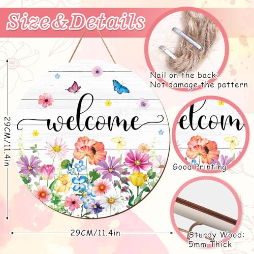 Summer-Flower-Welcome-Door-Sign-Wildflower-Wooden-Hanging-Sign-Floral-Butterfly-Door-Hanger-Sign-for-Spring-Summer-Indoor-Outdoor-Farmhouse-Home-Porch-Window-Decor Summer Flower Welcome Door Sign Wildflower Wooden Hanging Sign Floral Butterfly Door Hanger Sign for Spring Summer Indoor Outdoor Farmhouse Home Porch Window Decor