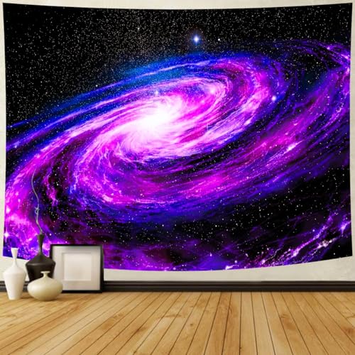 Delur Galaxy Tapestry Universe Planet Starry Sky Wall Hanging Tapestry Cosmic Outer Space Abstract Psychedelic Nebula Headboard for Bedroom Living Room Home Decor (51.2