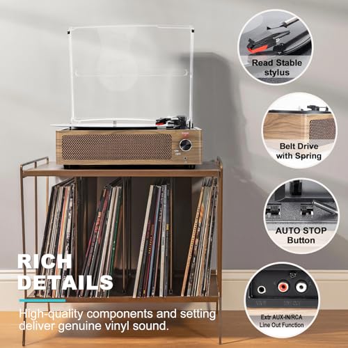 40% Off Seasonlife Vintage Vinyl Record Player with Speakers - Image 7