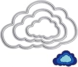3 Clouds Die Cut for Card Making, Clouds Metal Cutting Dies Congratulations Die Cuts Happy Birthday Embossing Stencils Template for DIY Scrap-Booking Decor Wedding Birthday Blessing Card