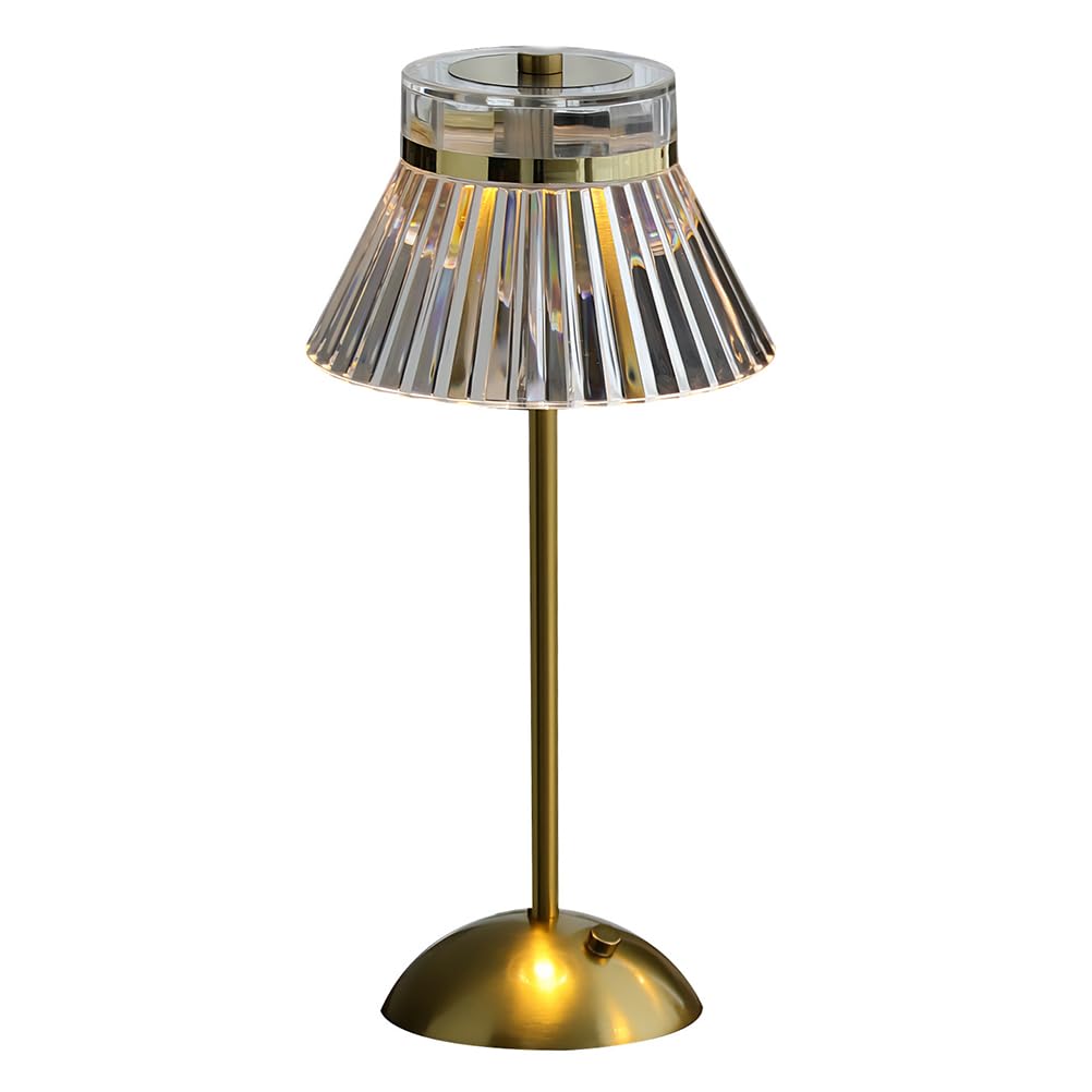 AoLa Tischlampe Kabellos Gold Akku Tischleuchte Dimmbar LED Touch Lampe USB Aufladbar Batterie Nachttischlampe Ohne Kabel 3000K-6000K Tragbar Nachtlicht für Wohnzimmer Schlafzimmer BüRo