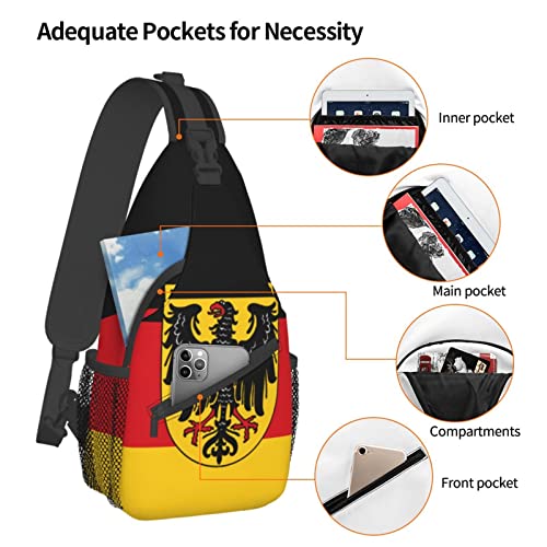 Mochila cruzada unisex bandera Alemania negra miniatura 5
