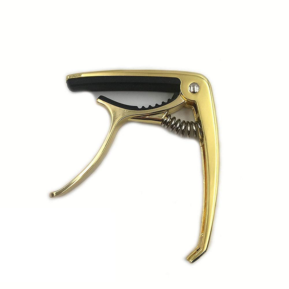 Cejilla de guitarra Accesorios de guitarra Cejilla de guitarra de metal de aleación de zinc Firme para violín de guitarra eléctrica para fácil transposición (Color : Gold, Size : One size) (Gold One