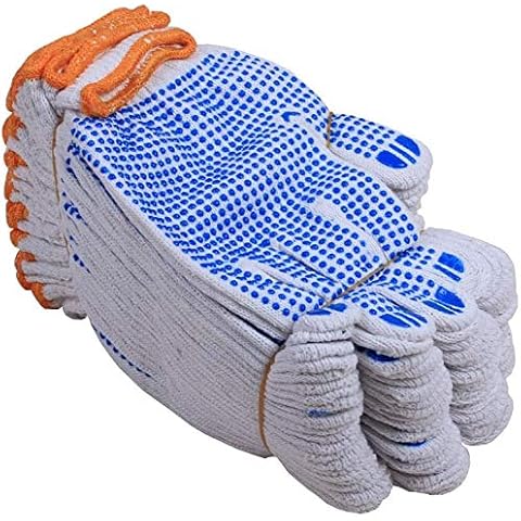 Fayear 12 Pairs White Cotton Protective Work Gloves for Factory Garden Working Cover