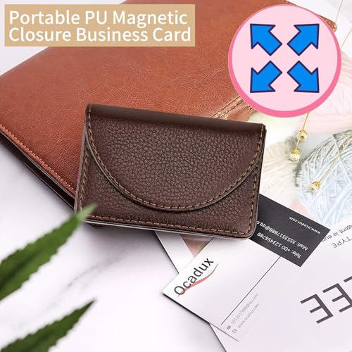 Jerliflyer Pocket Business Card Holder, Business Card Holder Pocket with Magnetic Shut Business Card Pocket Holder for Men or Women4