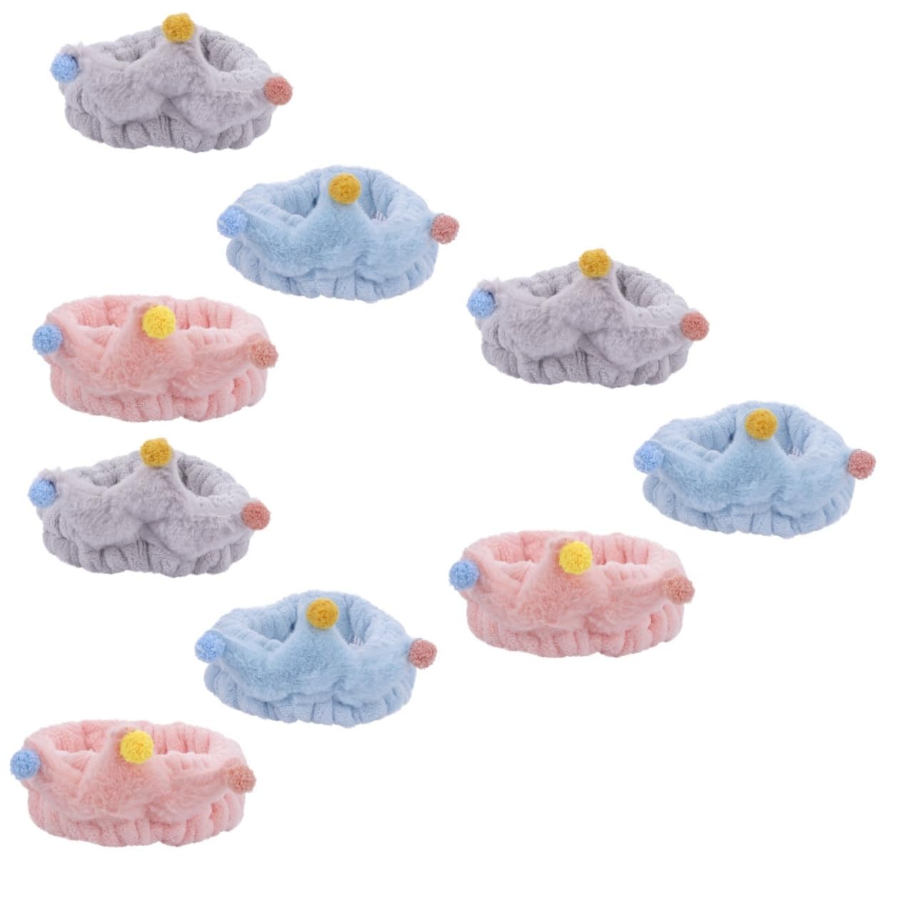 POPETPOP 9piezas De Coral Fleece Para Mujer Bandas De Cabello Elásticas Para Cuidado Facial y Spa Accesorios De Maquillaje Chic y Cómodos