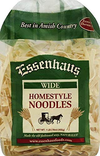 Essenhaus Homestyle Noodles Made the Old Fashioned Way, 3-Pack 16 oz.(455g) Bags (Wide)