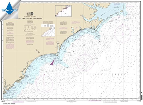 Paradise Cay Publications, Inc. NOAA Chart 11520: Cape Hatteras to Charleston 33.3 x 45 (Waterproof)