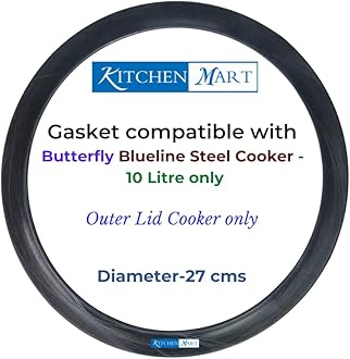 Kitchen Mart Gasket compatible with Butterfly Outer Lid Pressure cooker (For Steel Cookers, 10 Litres)