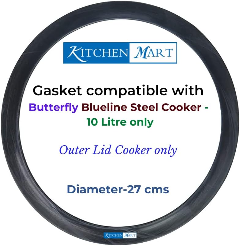 Kitchen Mart Gasket compatible with Butterfly Outer Lid Pressure cooker (For Steel Cookers, 10 Litres)