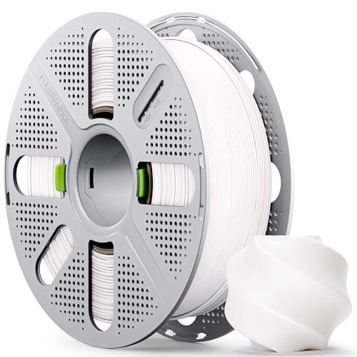 MarsWork PLA Basic, Pre-Dried Filament with Quick-Swap Reusable Spool 1kg (2.2lbs), 1.75mm 3D Printing Filament, Compatible with Bambu Lab 3D Printers – White
