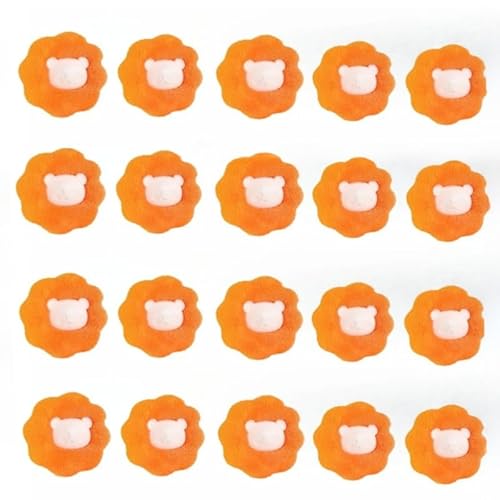 Pet Hair Remover for Washing Machine Reusable Cats Dogs Fur Sticker Hair Brush Lint Roller Dust Collector Cleani Laundry Tools(Orange 20PCS)