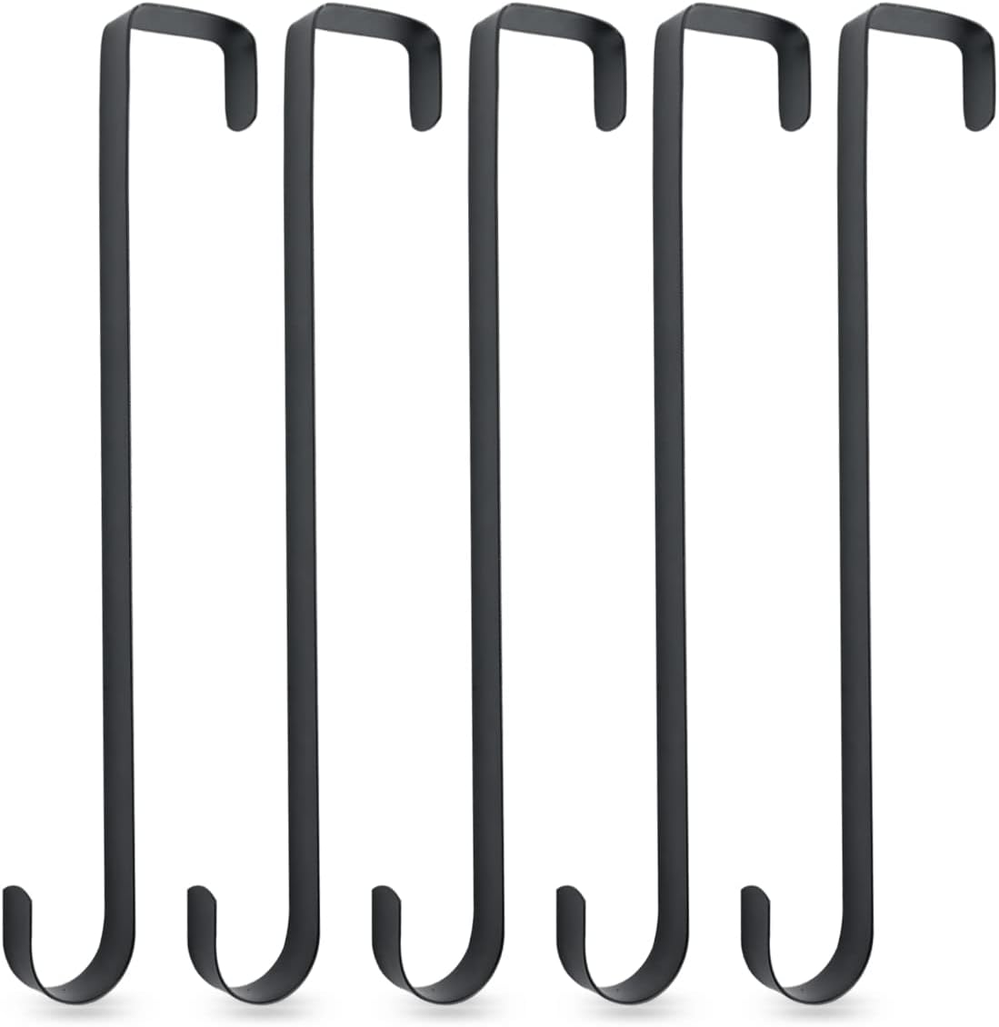 5 Pcs15 Inch Wreath Hanger for Door Wreath Decoration Metal Hook Over The Door Pool Pole Hanger for Fence Single Door Hook for Hanging Towels Coats Various Festive Wreaths (White)