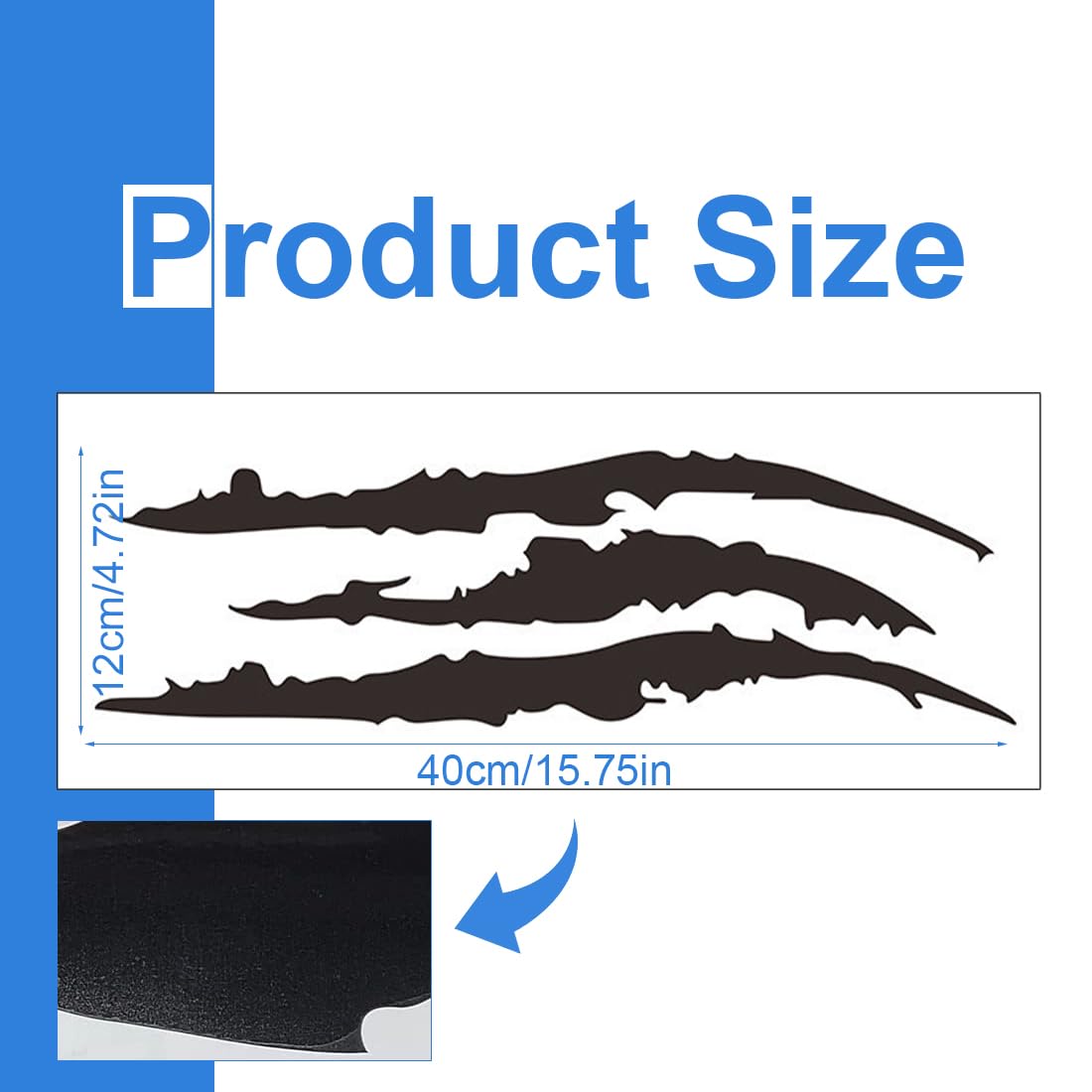 2 Pezzi Adesivo per Auto Graffi Artigli, Adesivi per Auto a Forma di Graffi Nero Adesivo Mostro Artigli Segni Adesivi Auto Tuning Strisce Decorative per Auto Nero