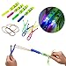 Slingshot Flying with LED Lights Glow The Dark Party,12 Launchers + 12 LED Helicopters,Slingshot Amazing Arrow Helicopter Glow Supplies for Kids (24 Pieces)