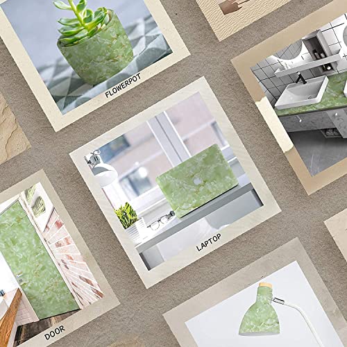 Image of KASHIVAL Contact Paper Green Marble Countertop Adhesive Wallpaper Peel and Stick Countertops for Kitchen Desk Cover Table Vinyl Counter Top Waterproof (310 Green Marble 60 * 200cm)