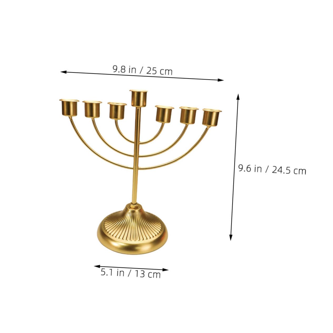 Candelabro de 7 Brazos en Hierro Dorado Estilo Vintage | Centro de Mesa para Banquetes, Efecto de Luz Ampliado, Detalle Creativo y Delicado para Cenas