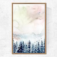 SIGNWIN Framed Canvas Wall Art Pine Tree Canvas Prints Home Artwork Decoration for Living Room,Bedroom - 16